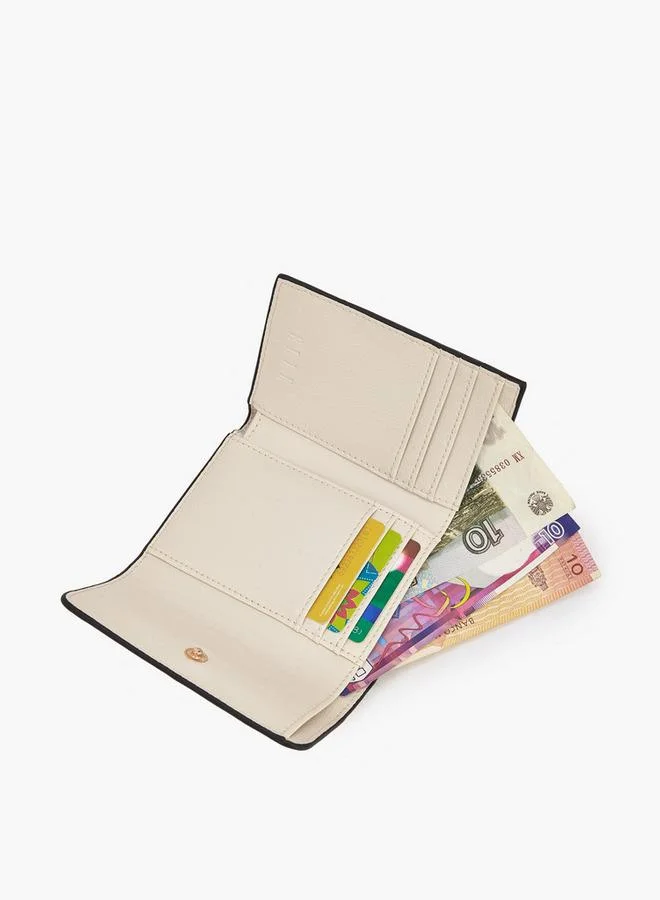 ايل Perforated Wallet with Snap Button Closure